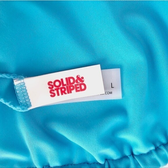 New! Solid & Striped The Iris Reversible Minigrid Cerulean Blue 2 Piece Bikini - Picture 11 of 13